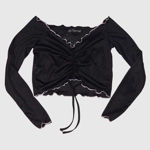 black ruched crop top